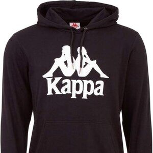 Kappa Big Logo Black Cotton Hoodie Men Size Medium